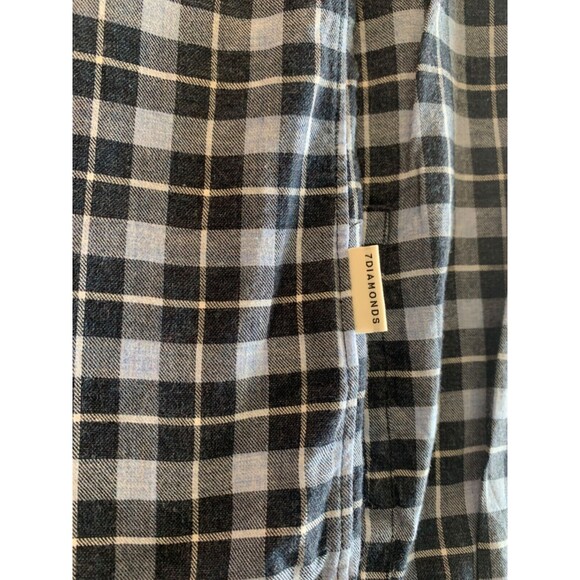 7 Diamonds Shirt Men’s Size XXL Blue Plaid Sugar Storm Button Down Long Sleeve - Picture 8 of 10